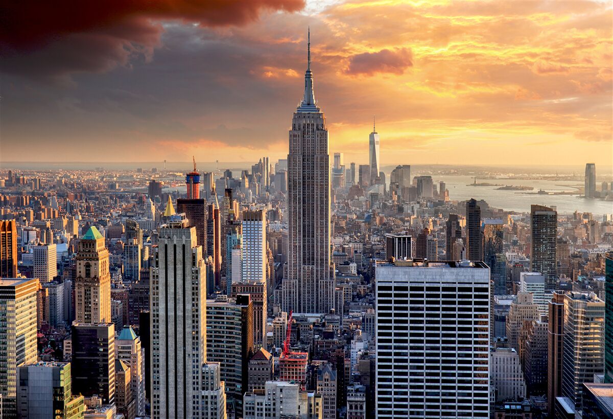 Papier peint vue imprenable sur les principaux gratte-ciel de new york