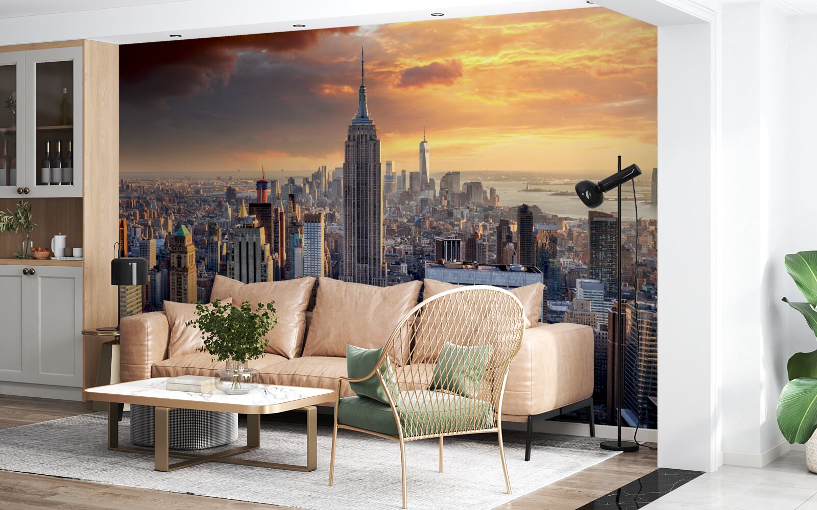 Papier peint vue imprenable sur les principaux gratte-ciel de new york