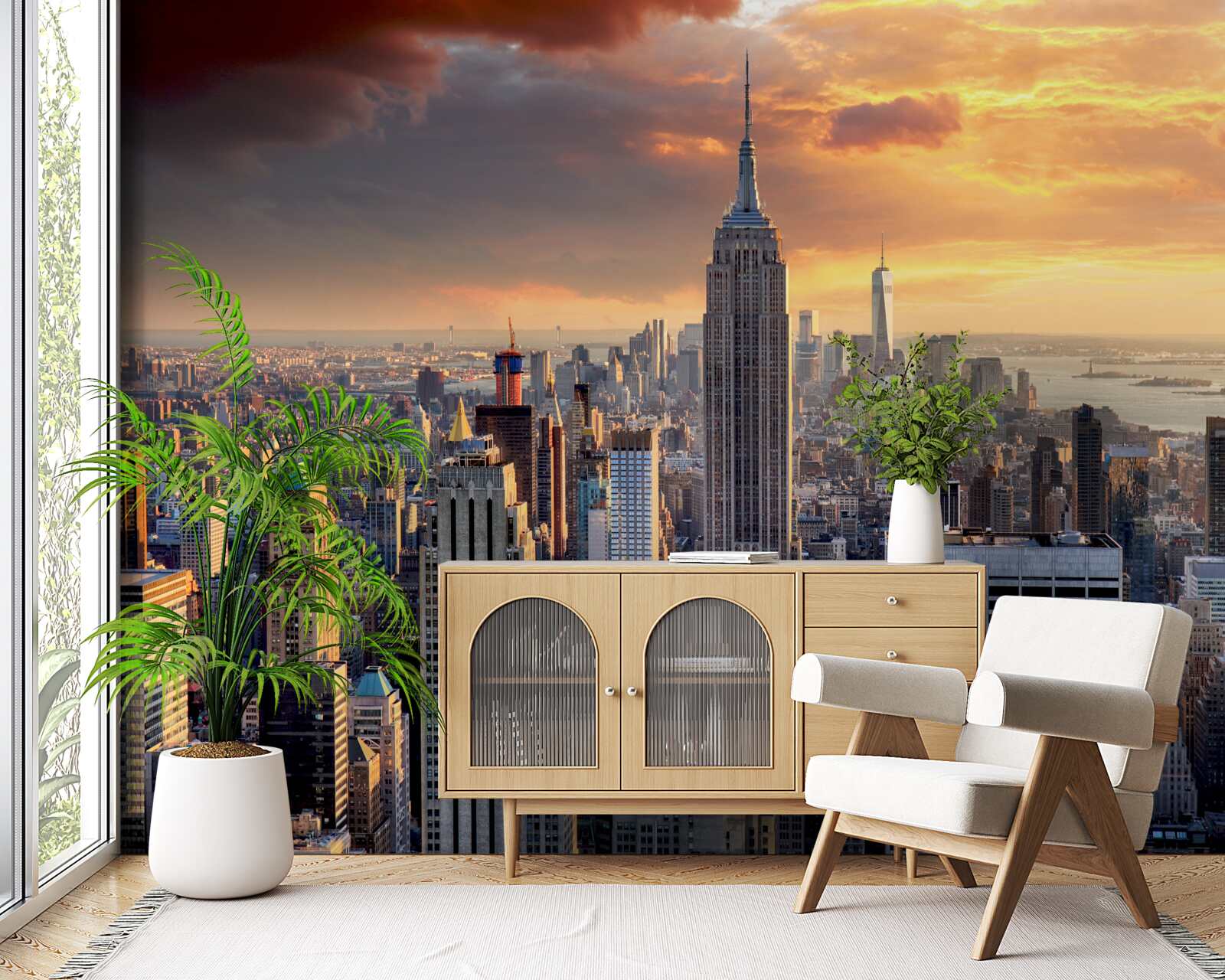 Papier peint vue imprenable sur les principaux gratte-ciel de new york