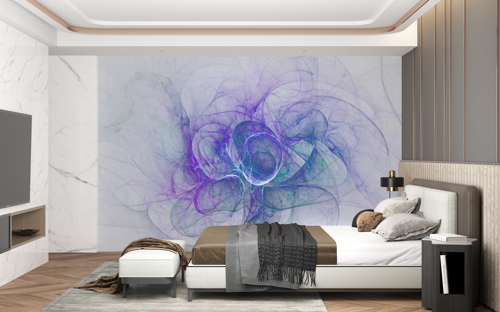 Papier peint cellules nerveuses en abstrait sur fond blanc