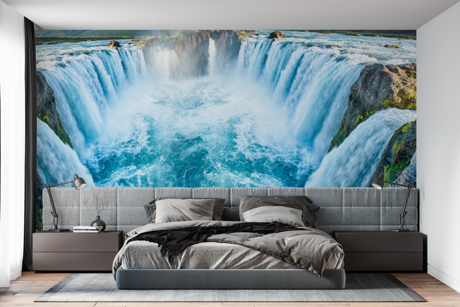 Papier peint de hautes chutes d'eau tombant en cascade