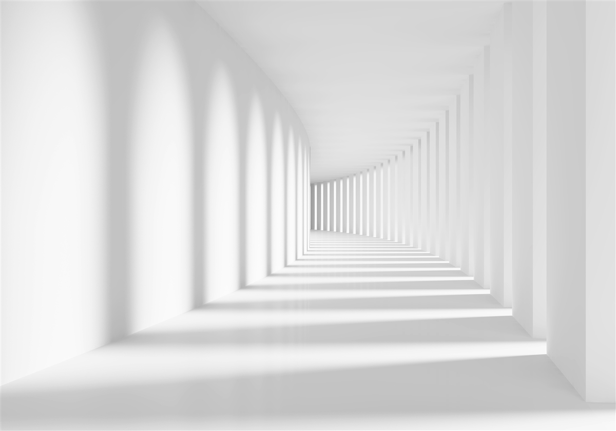 Papier peint couloir de lumière fuyant