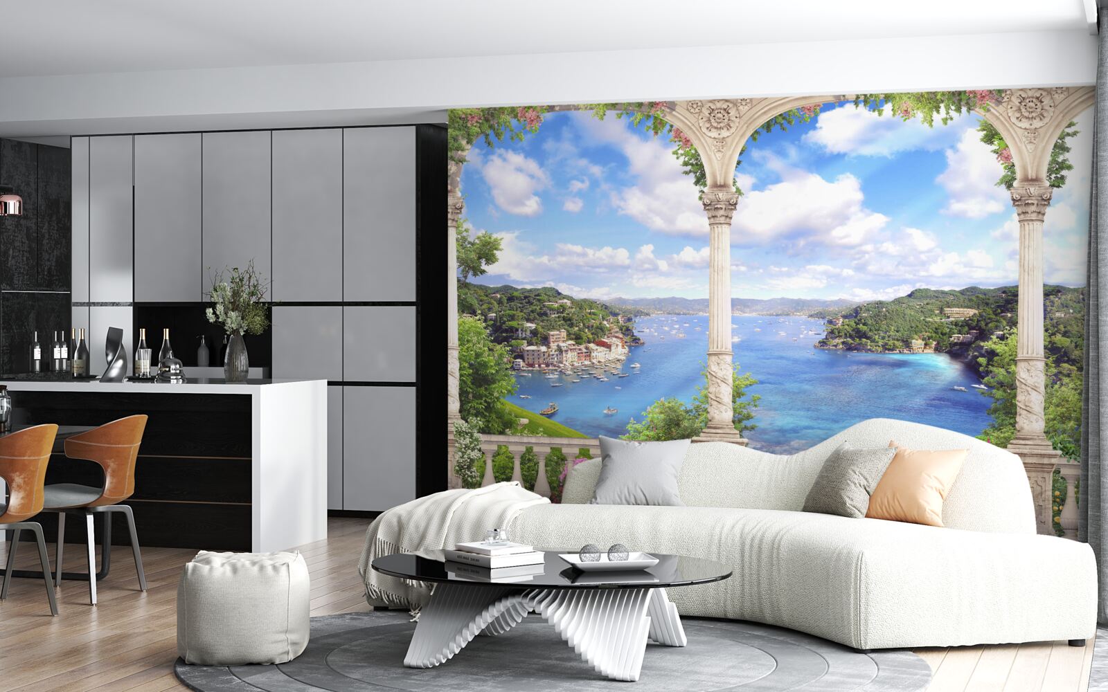Papier peint plate-forme d'observation offrant une vue magnifique sur le paysage naturel