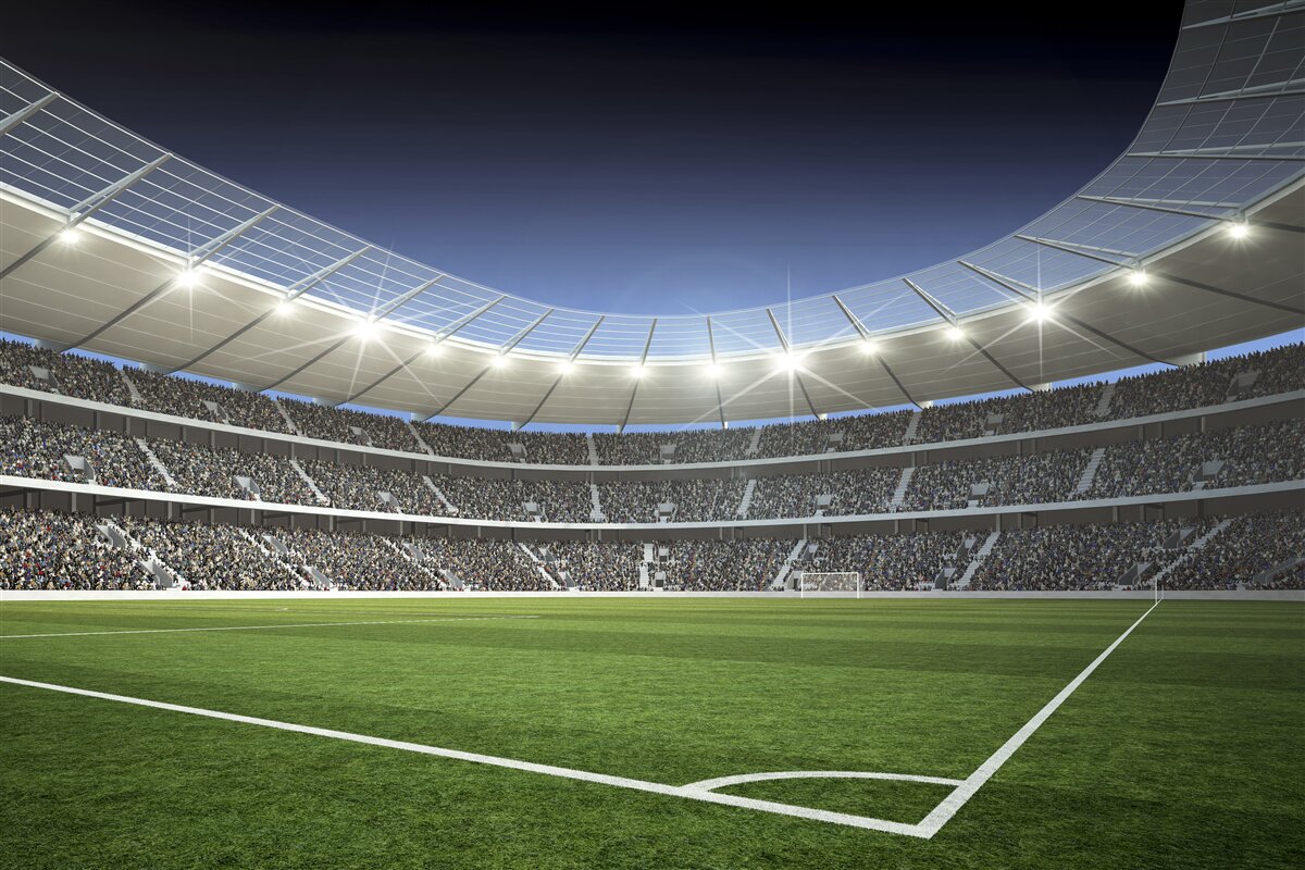 Papier peint Le stade se prépare à l'arrivée des footballeurs