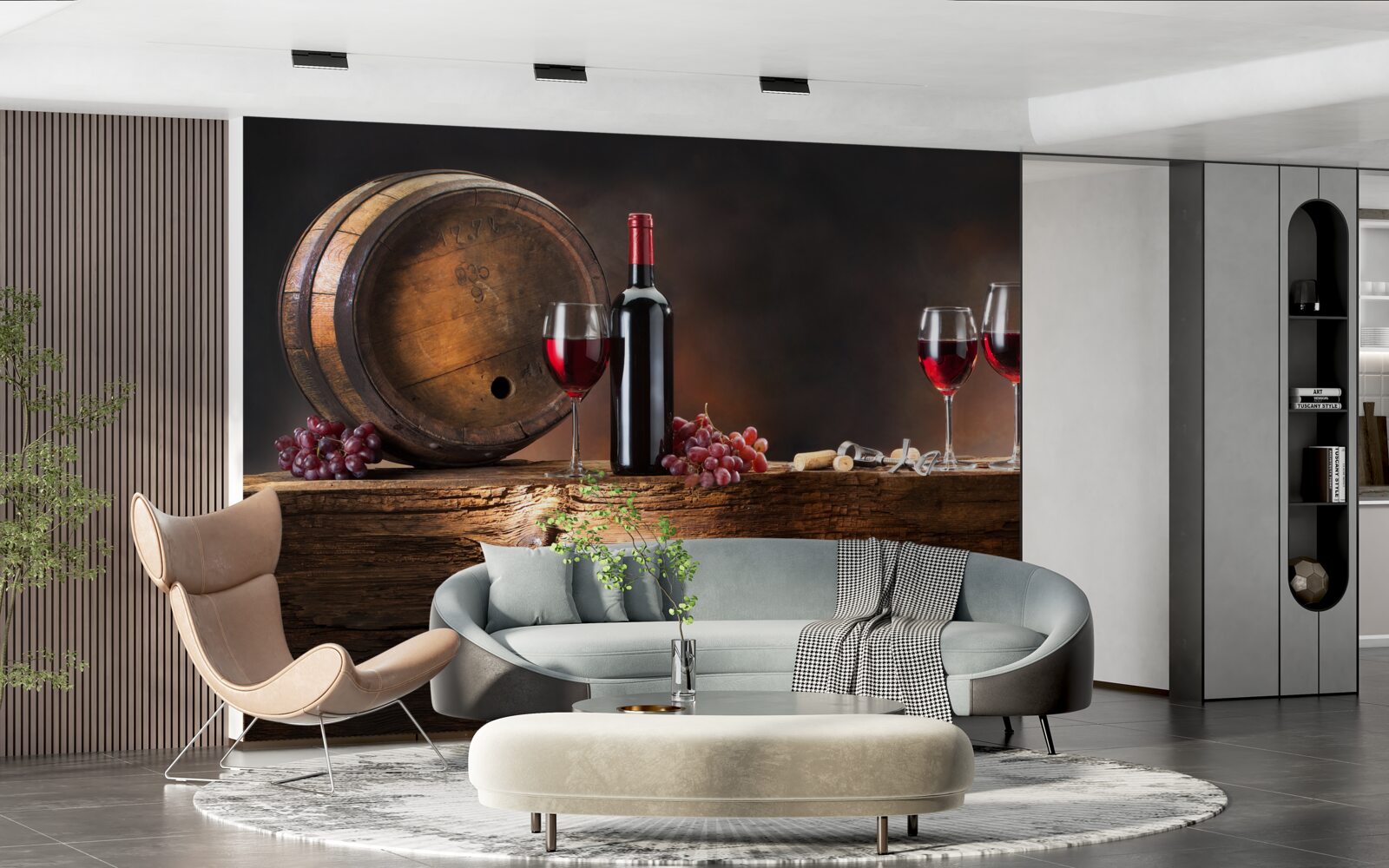 Papier peint cave à vin avec boissons de vieillissement