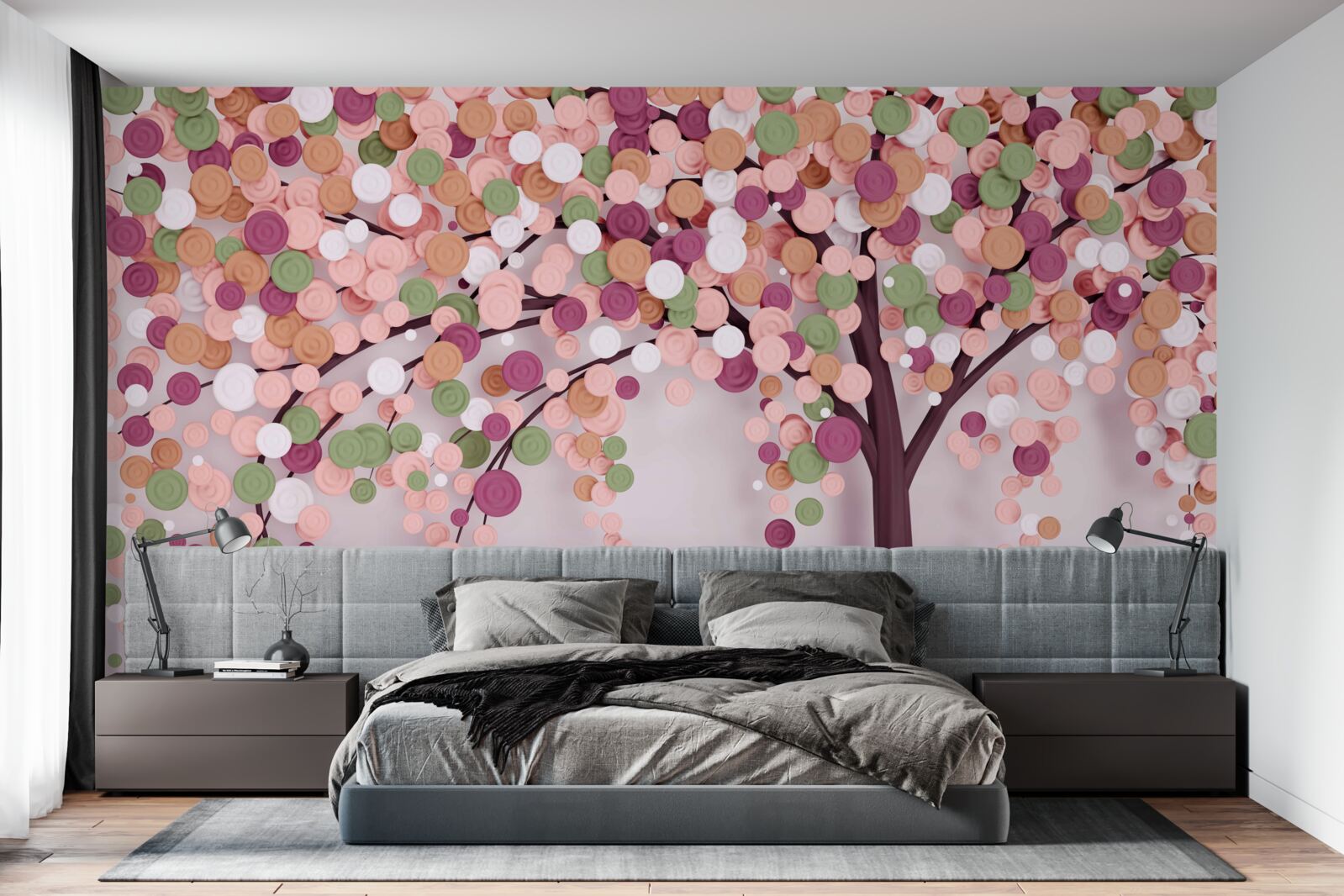 Papier peint arbre d'automne abstrait