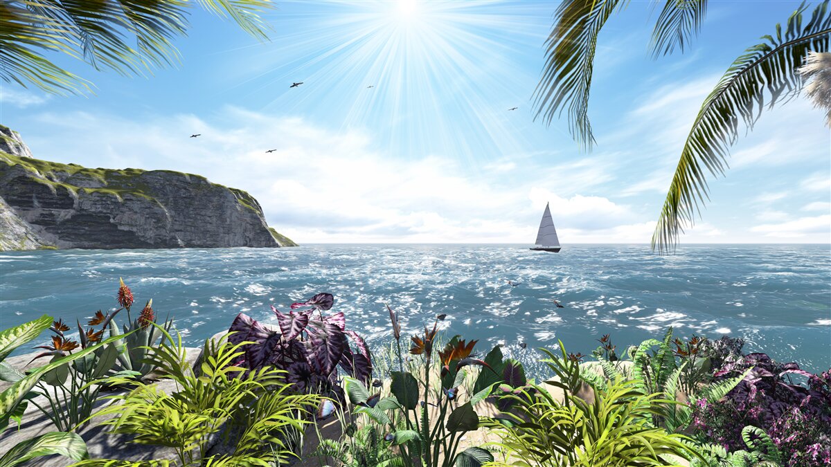 Papier peint des rayons lumineux illuminent la surface de la mer