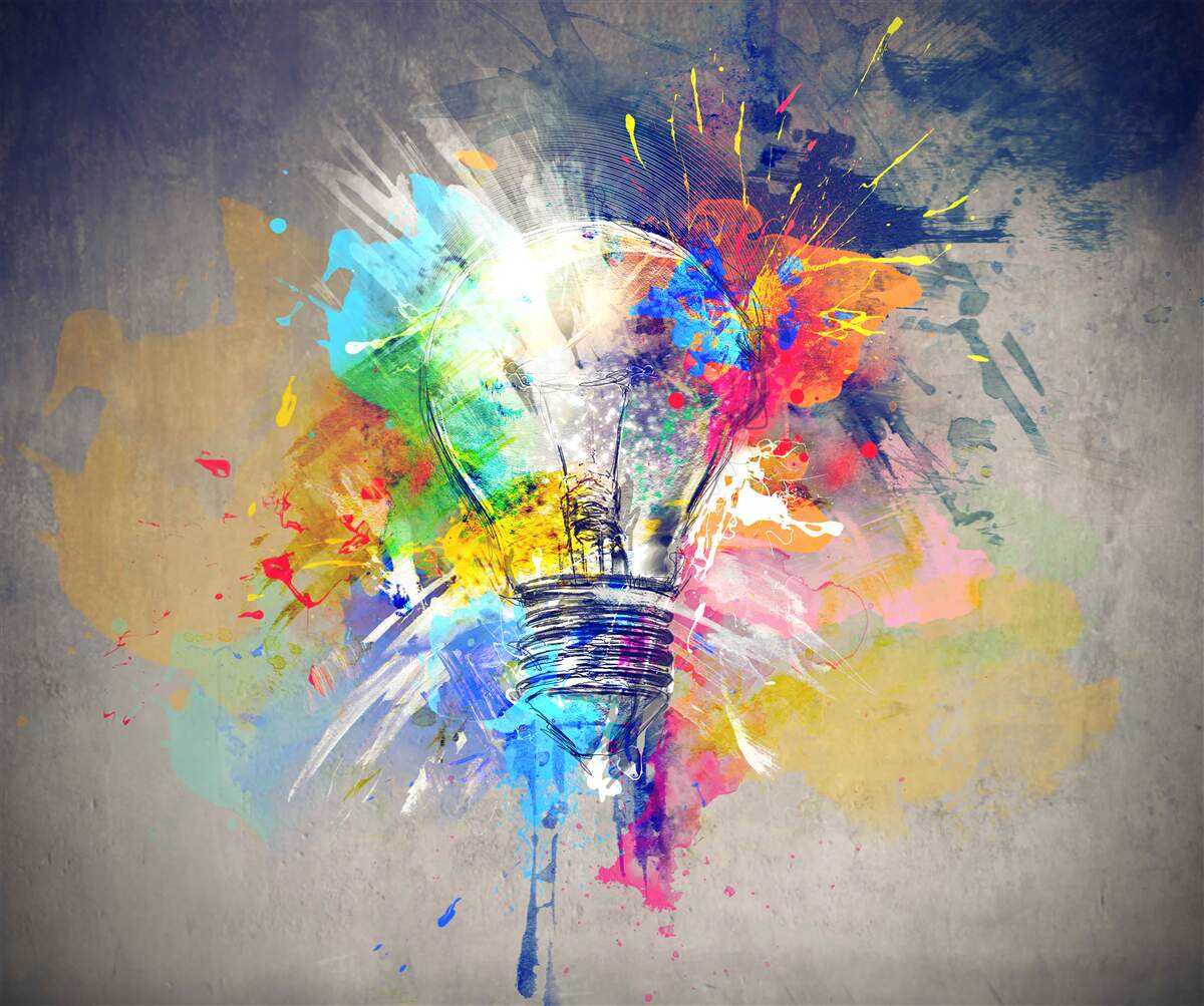 Papier peint ampoule de couleur vive