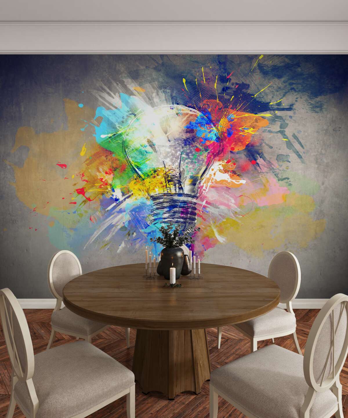Papier peint ampoule de couleur vive