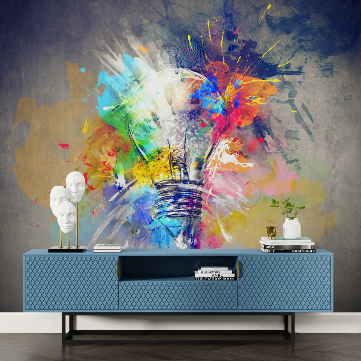 Papier peint ampoule de couleur vive