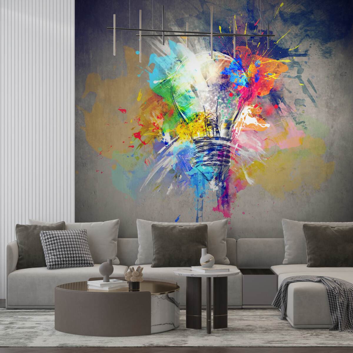 Papier peint ampoule de couleur vive
