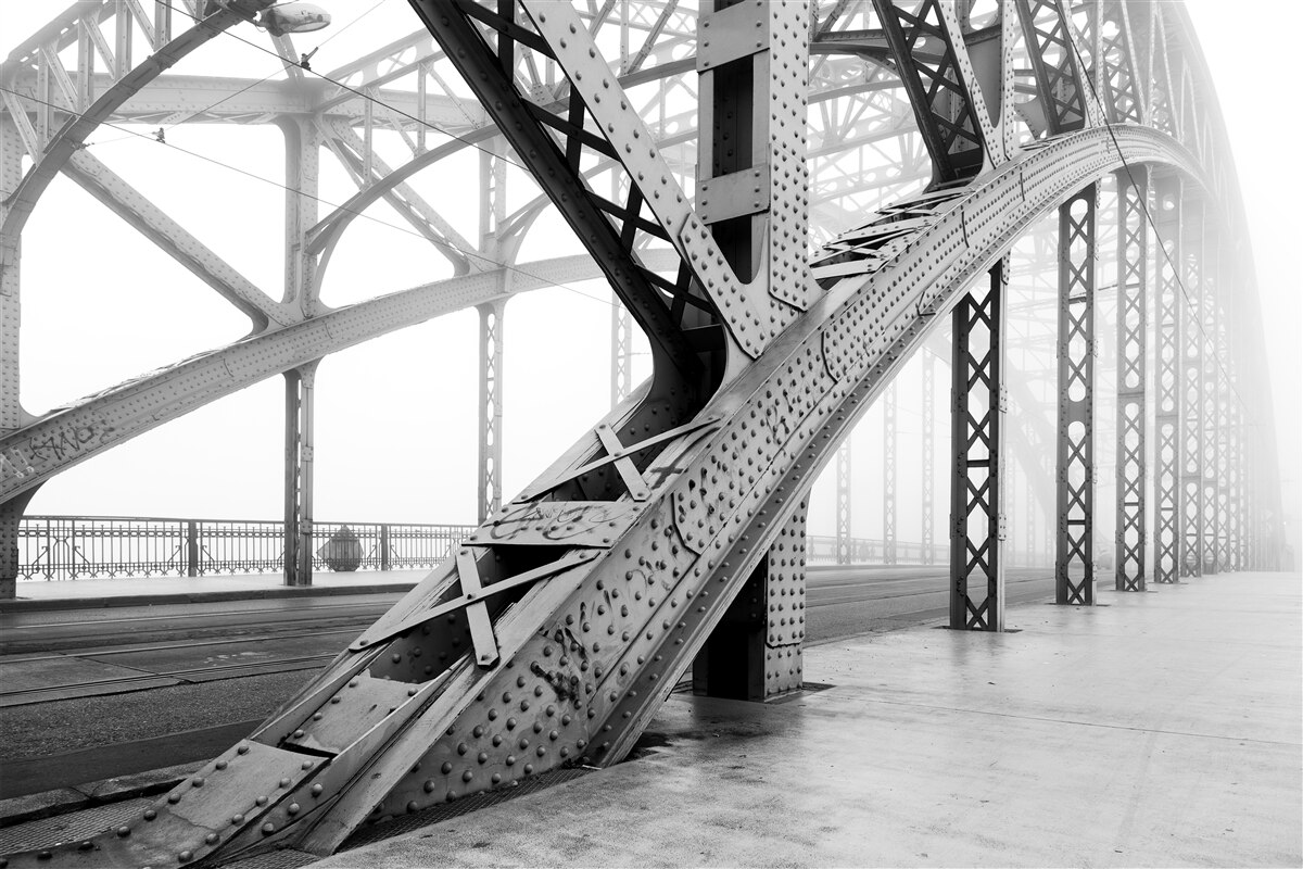 Papier peint Éléments de pont en noir et blanc