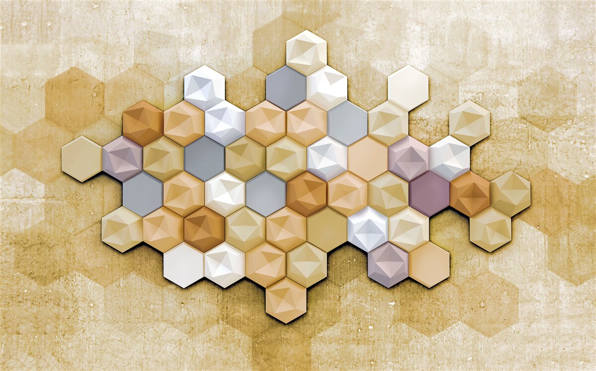 Papier peint panneaux avec motif en nid d'abeille tridimensionnel