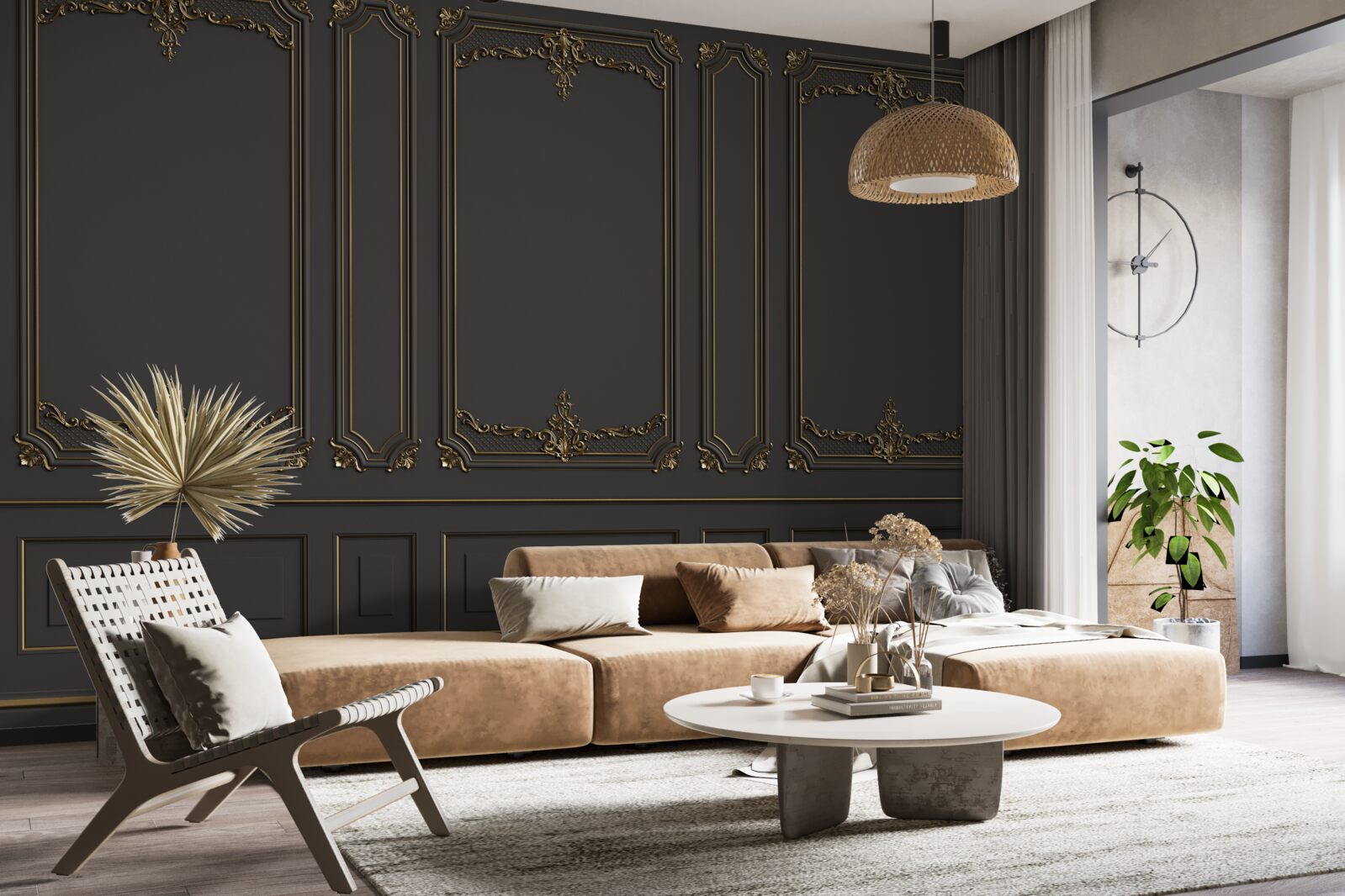 Papier peint mur intérieur traditionnel