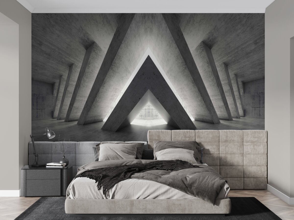 Papier peint long couloir de style futuriste