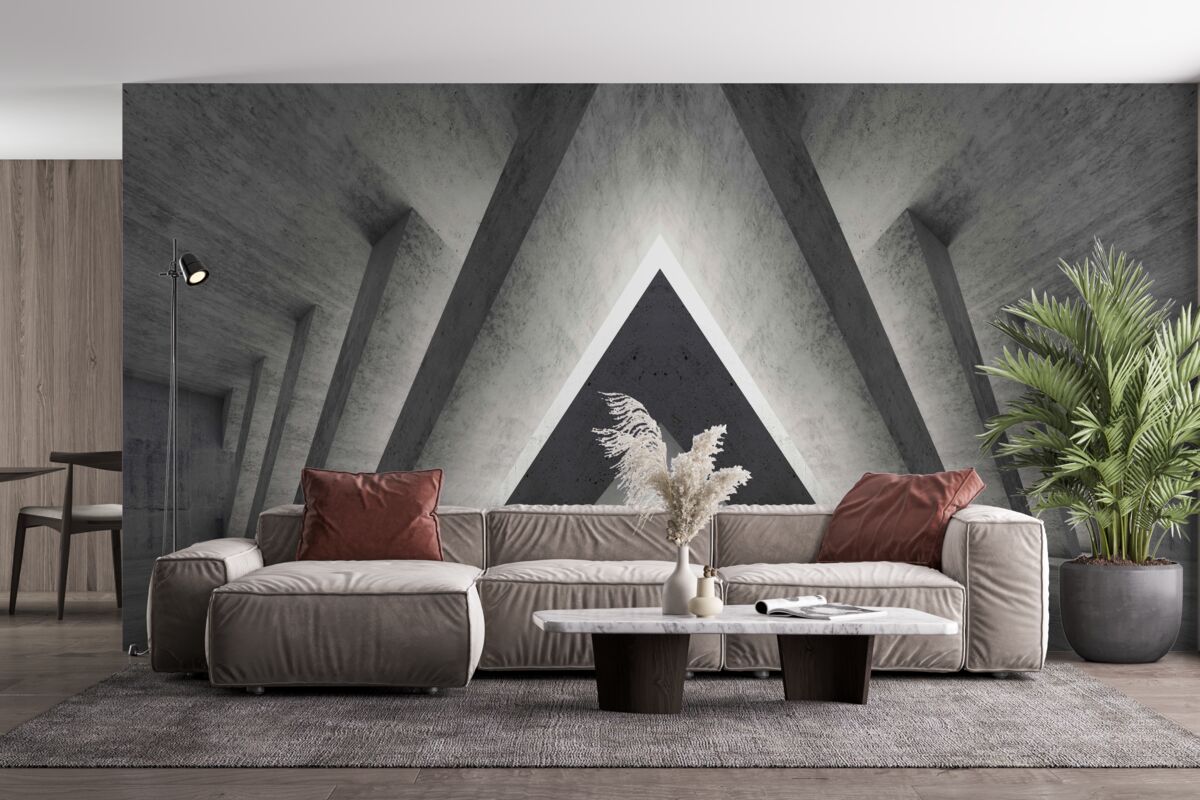 Papier peint long couloir de style futuriste