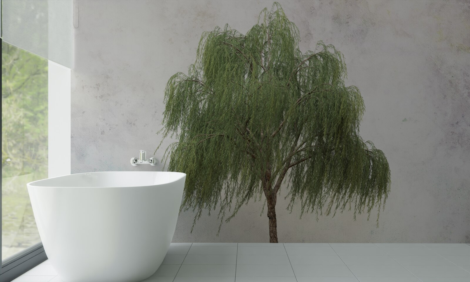 Papier peint saule pleureur