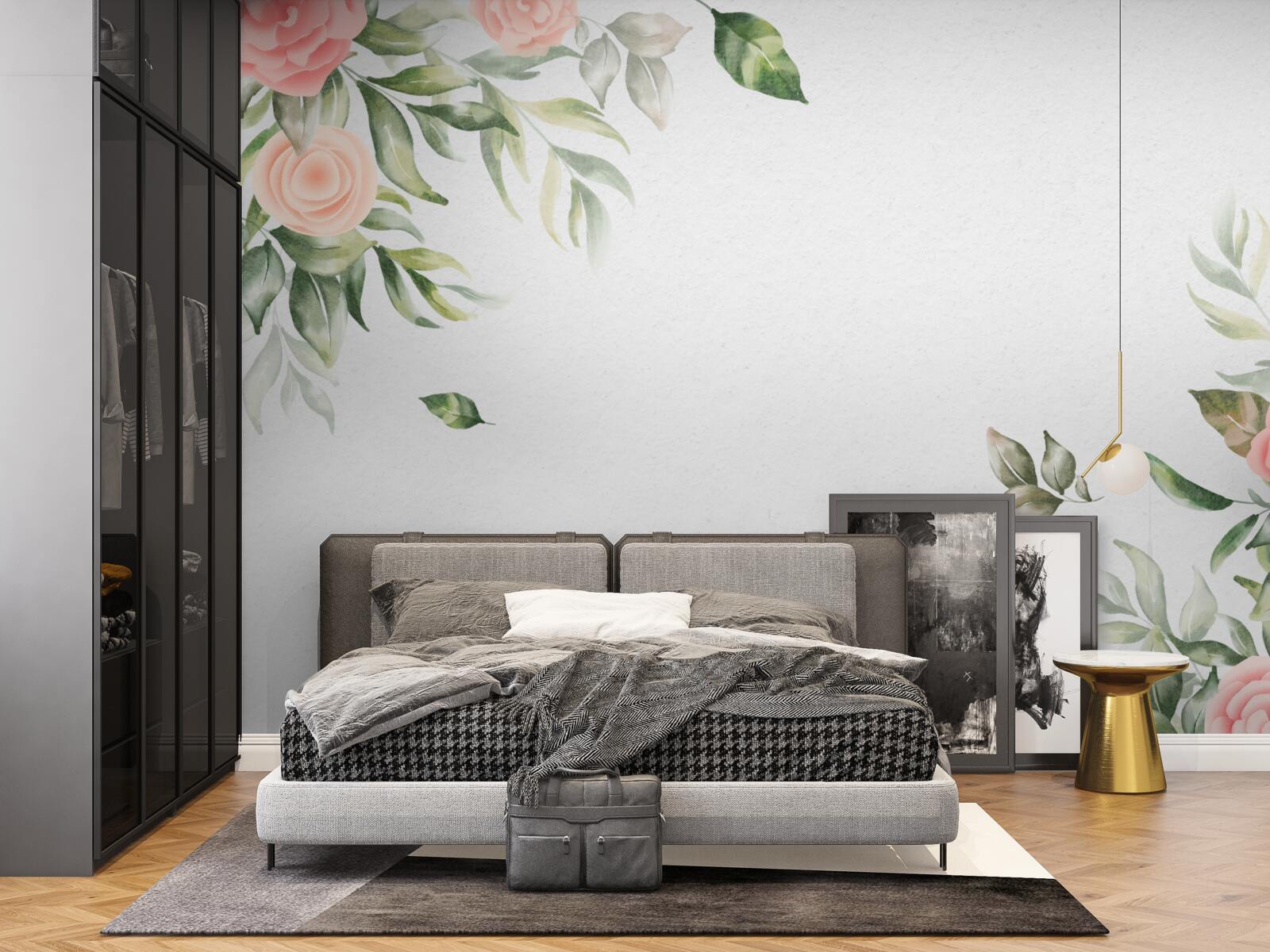Papier peint fond floral sophistiqué