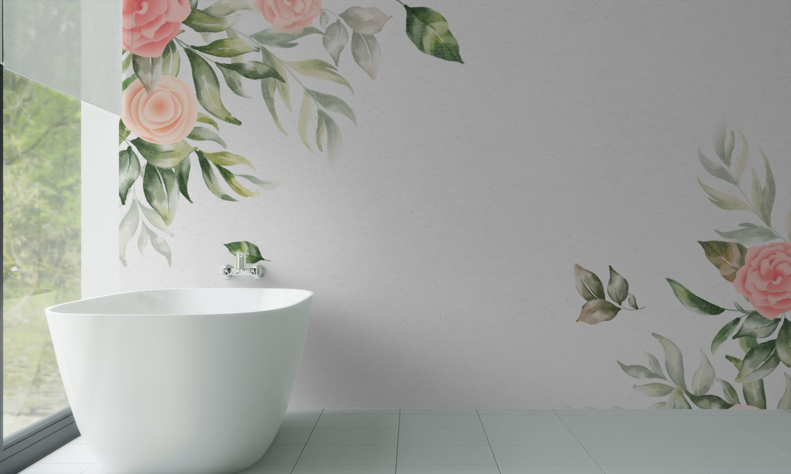Papier peint fond floral sophistiqué