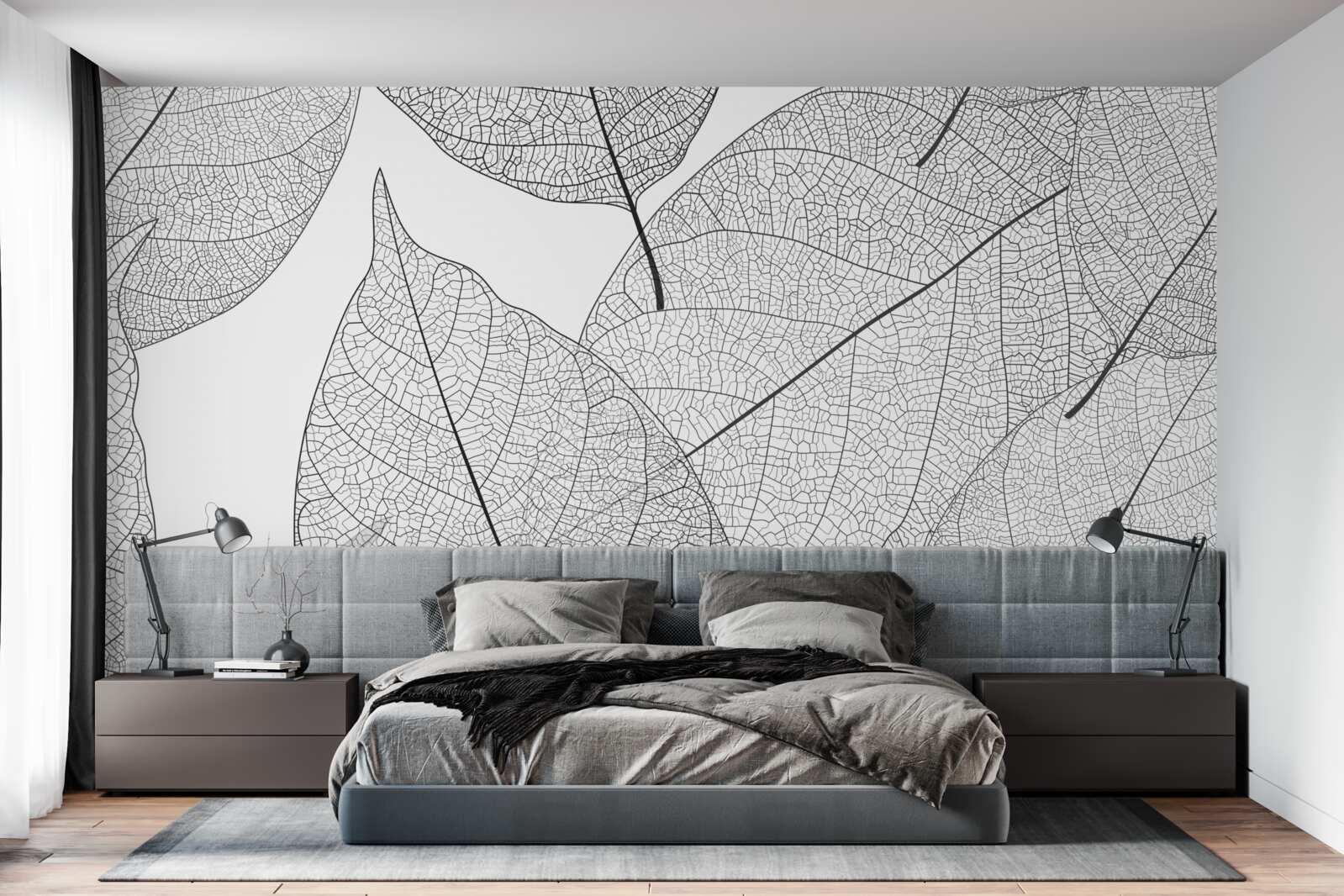 Papier peint grandes feuilles transparentes