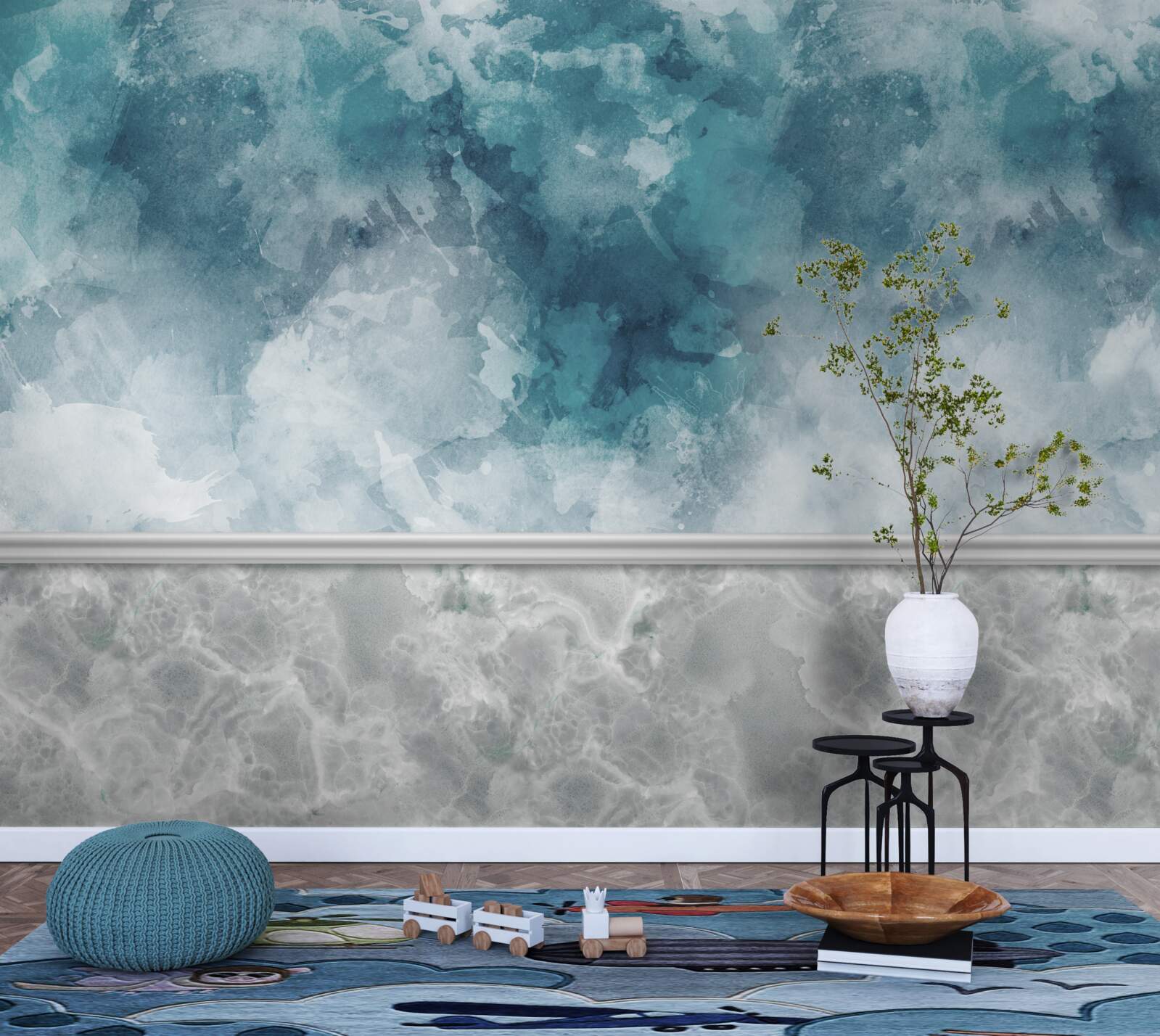 Papier peint fond bleu avec flou