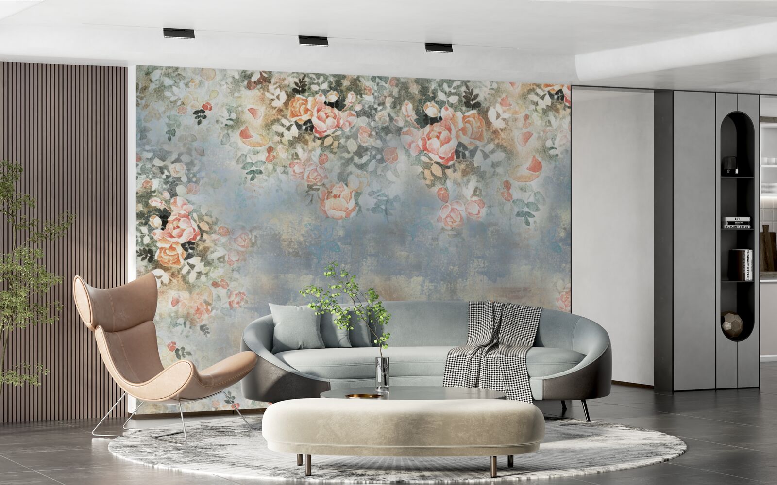 Papier peint fond floral pour la literie