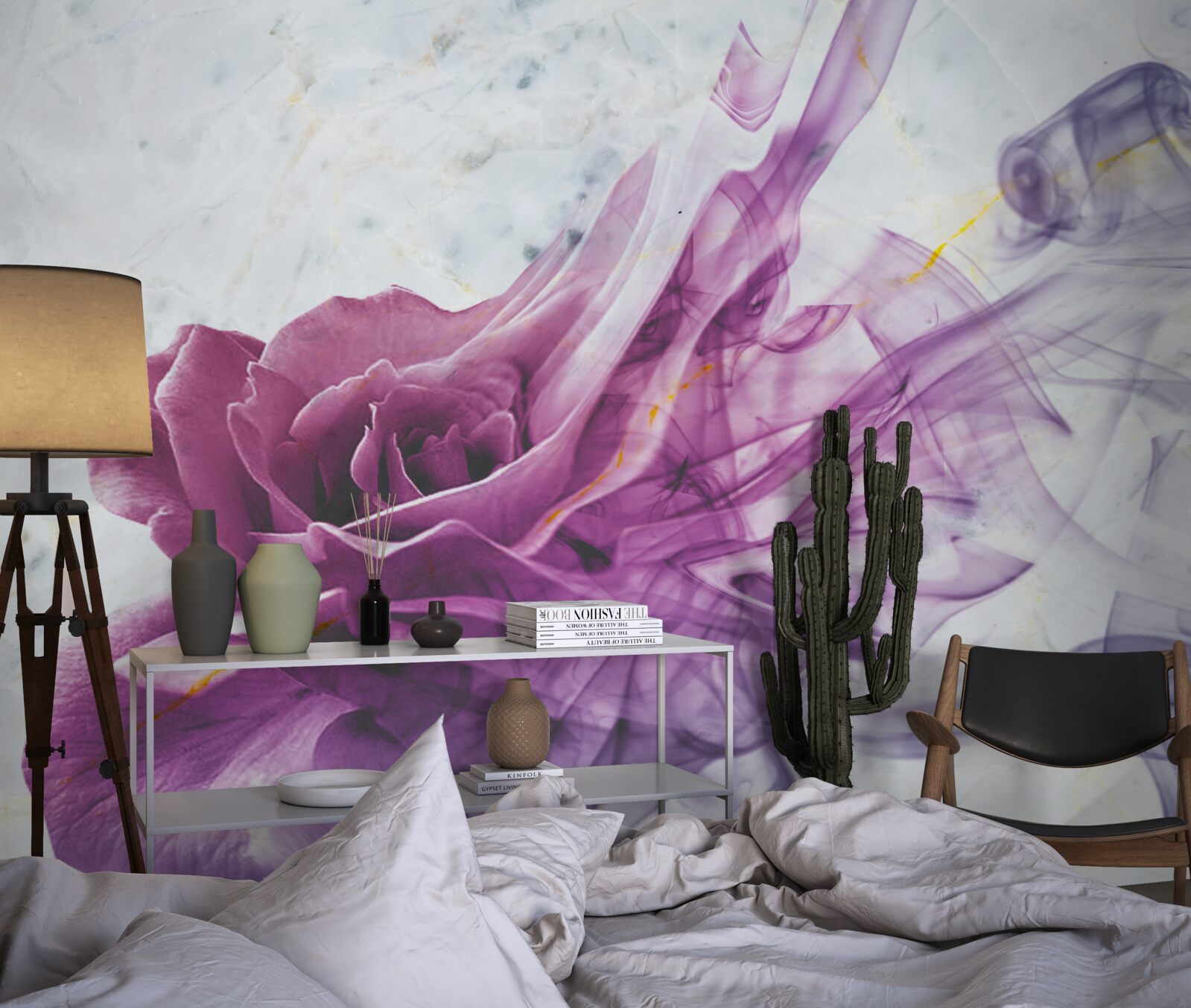 Papier peint brume d'une fleur de violette