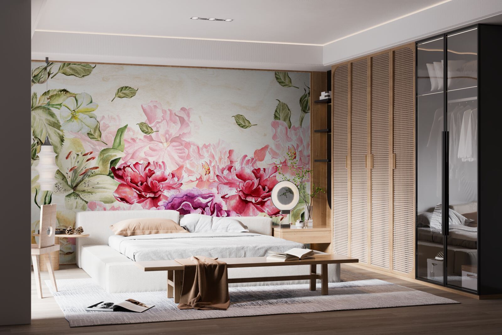 Papier peint des fleurs aux teintes riches et pittoresques