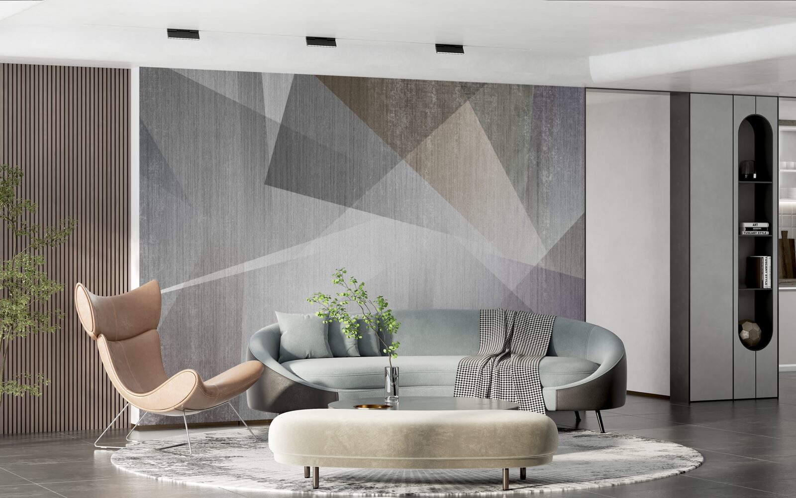 Papier peint fond avec des formes géométriques dans un style abstrait