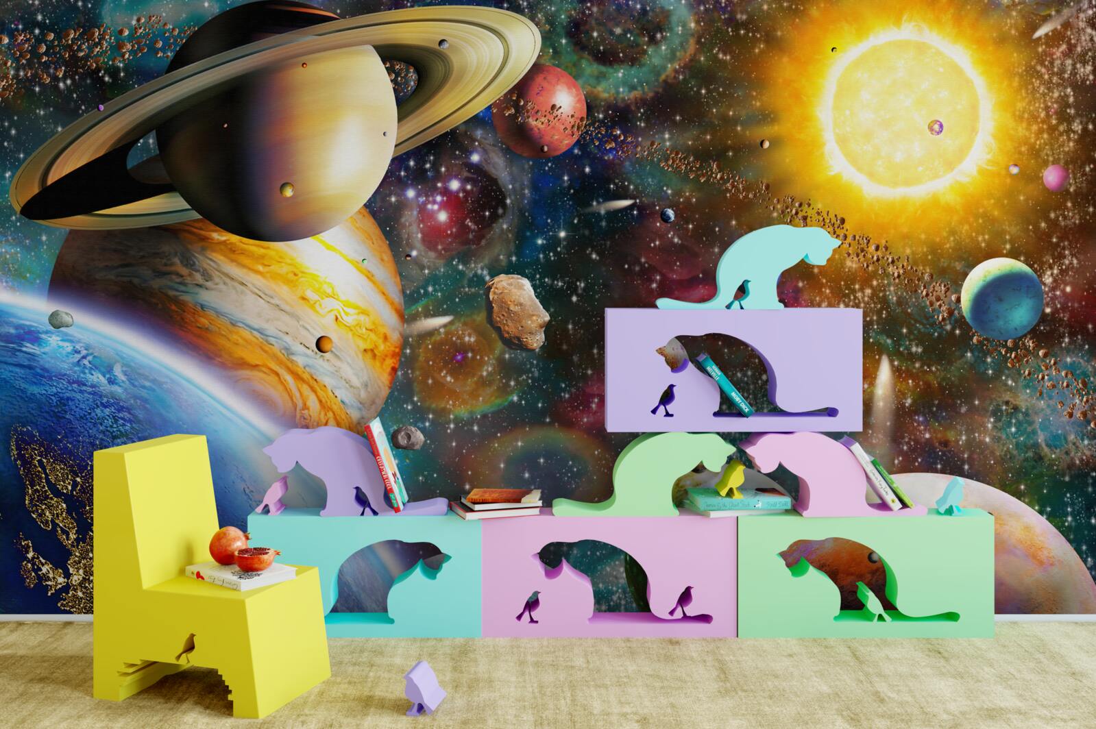 Papier peint univers lumineux