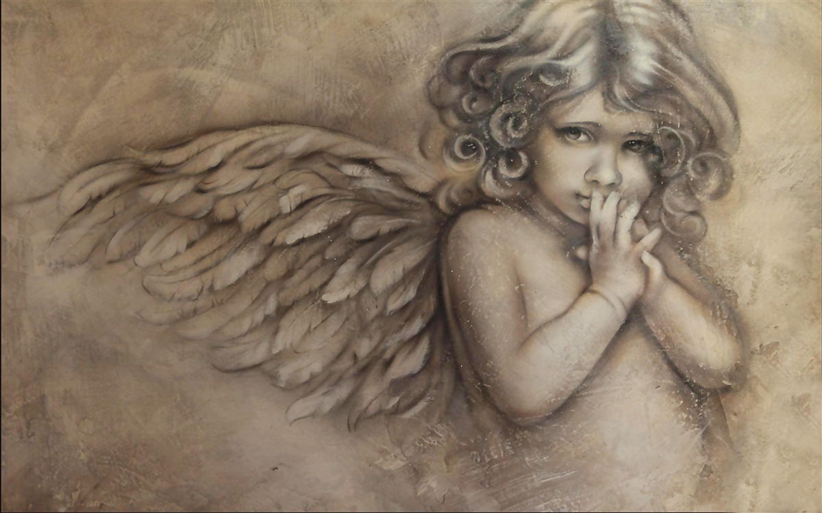 Papier peint image d'un petit ange
