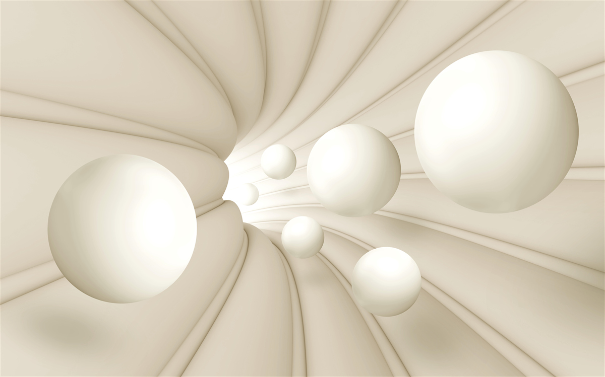 Papier peint des boules blanches de tailles et de formes variées