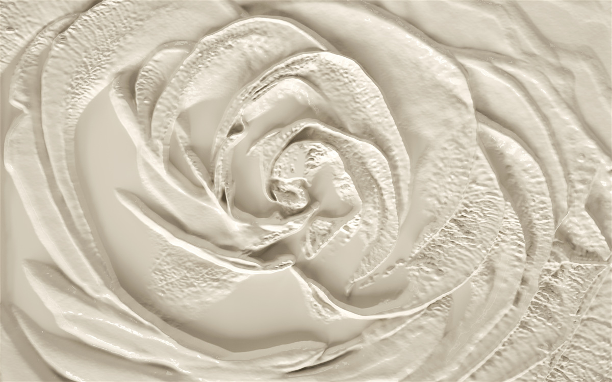 Papier peint Relief en plâtre représentant une rose