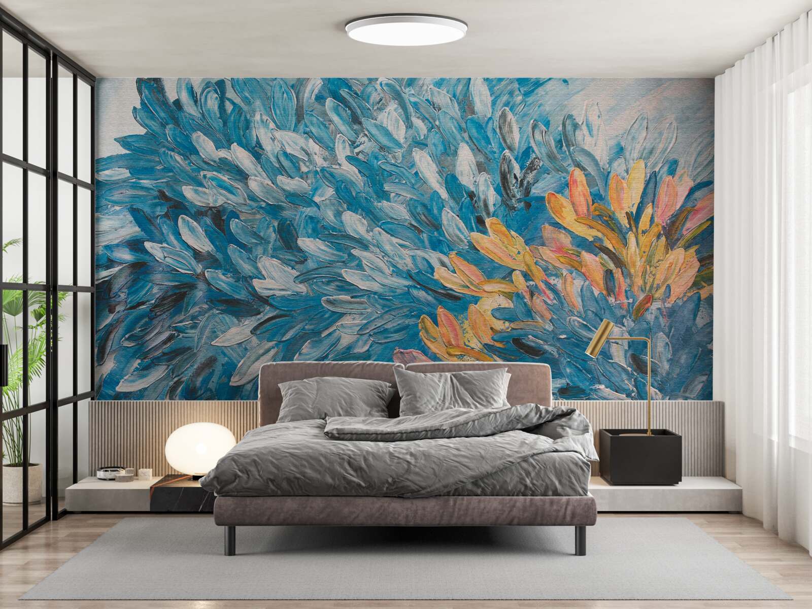 Papier peint image bleu-orange