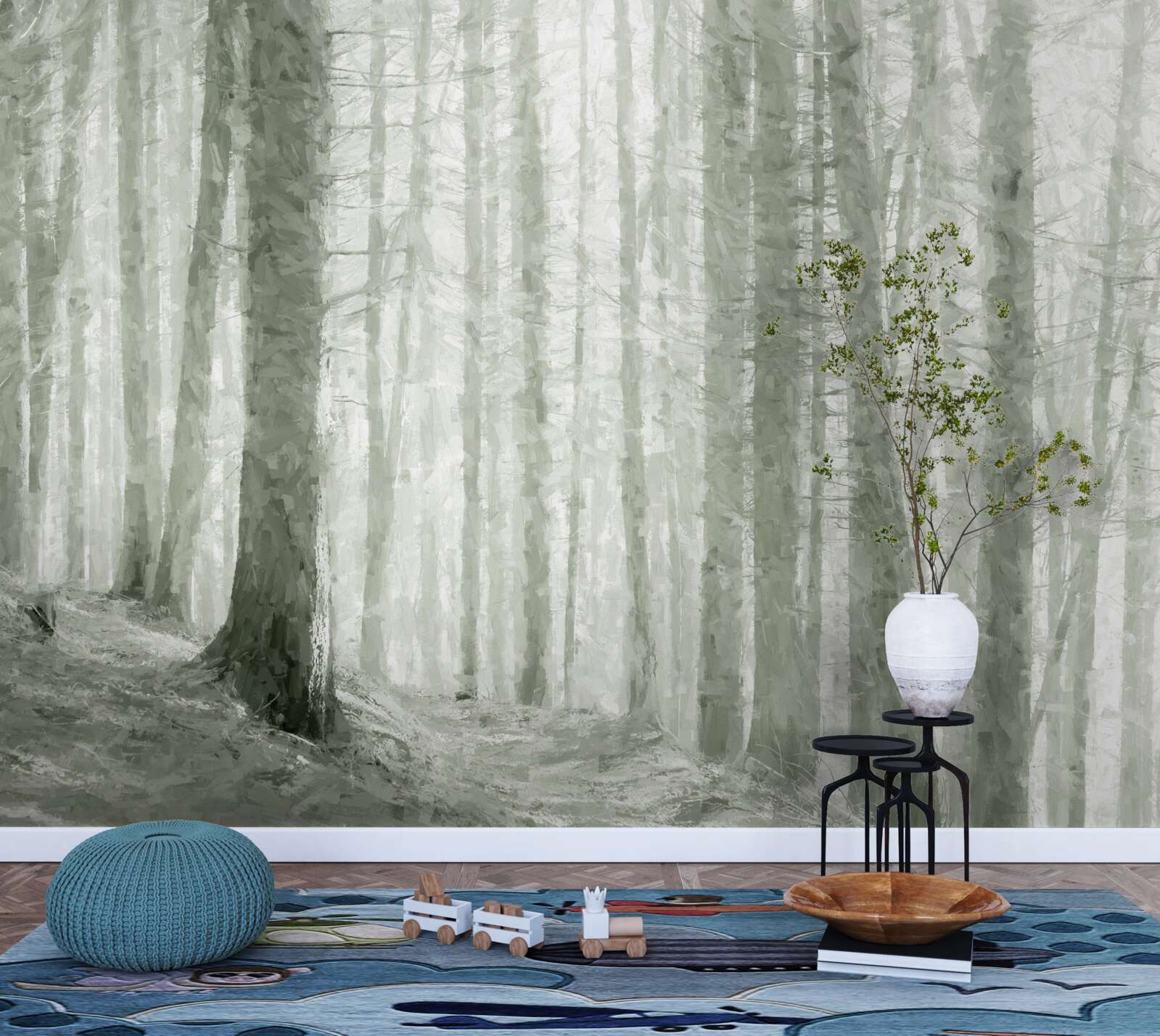 Papier peint il y a beaucoup d'arbres dans la forêt