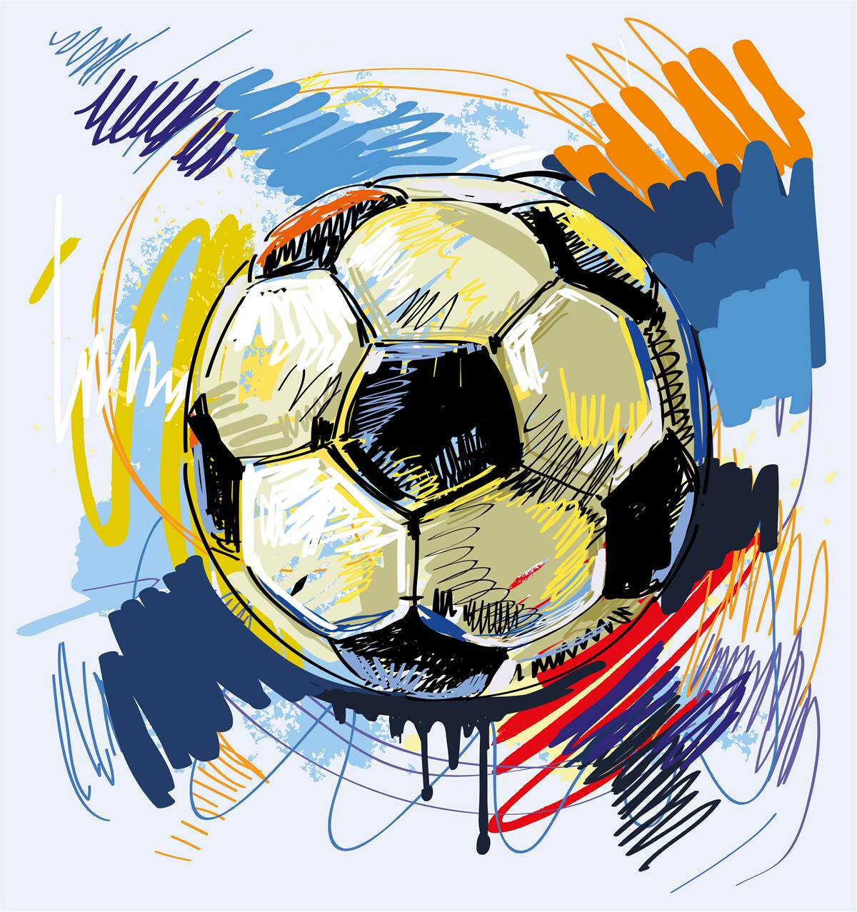 Papier peint football représenté dans l'image
