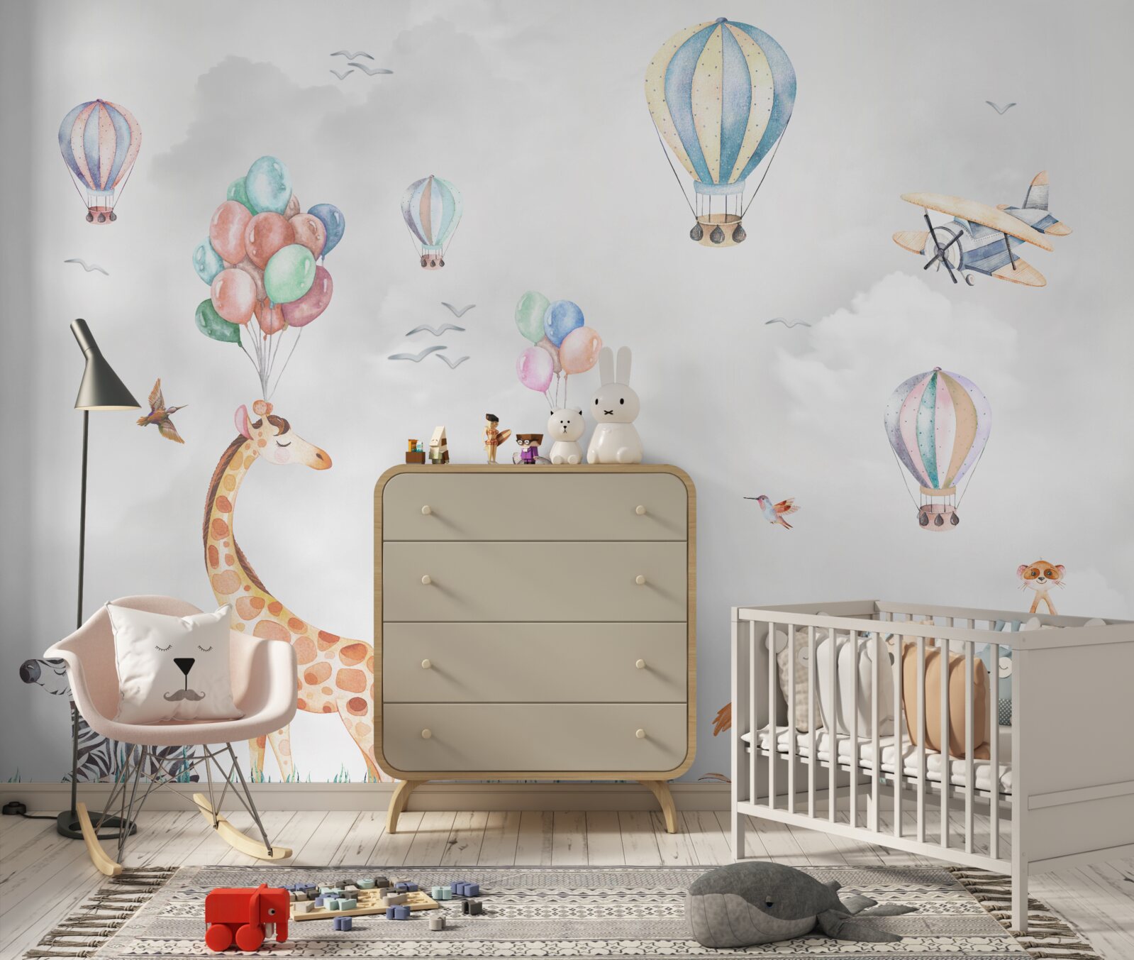 Papier peint les ballons et les ballons volent plus haut que les animaux