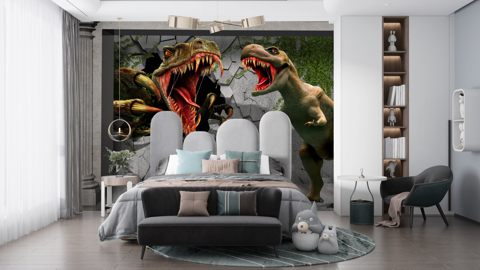 Papier peint Les dinosaures expriment leur colère