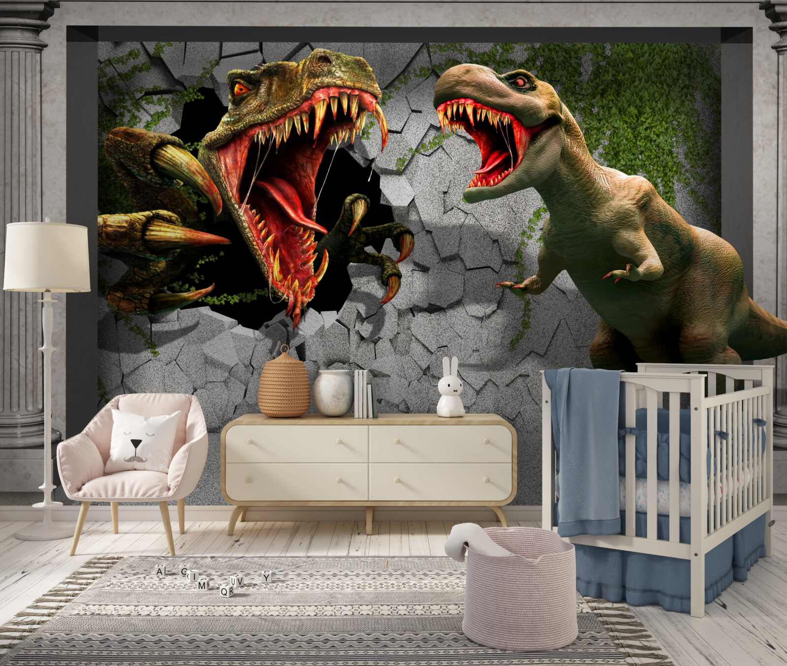 Papier peint Les dinosaures expriment leur colère