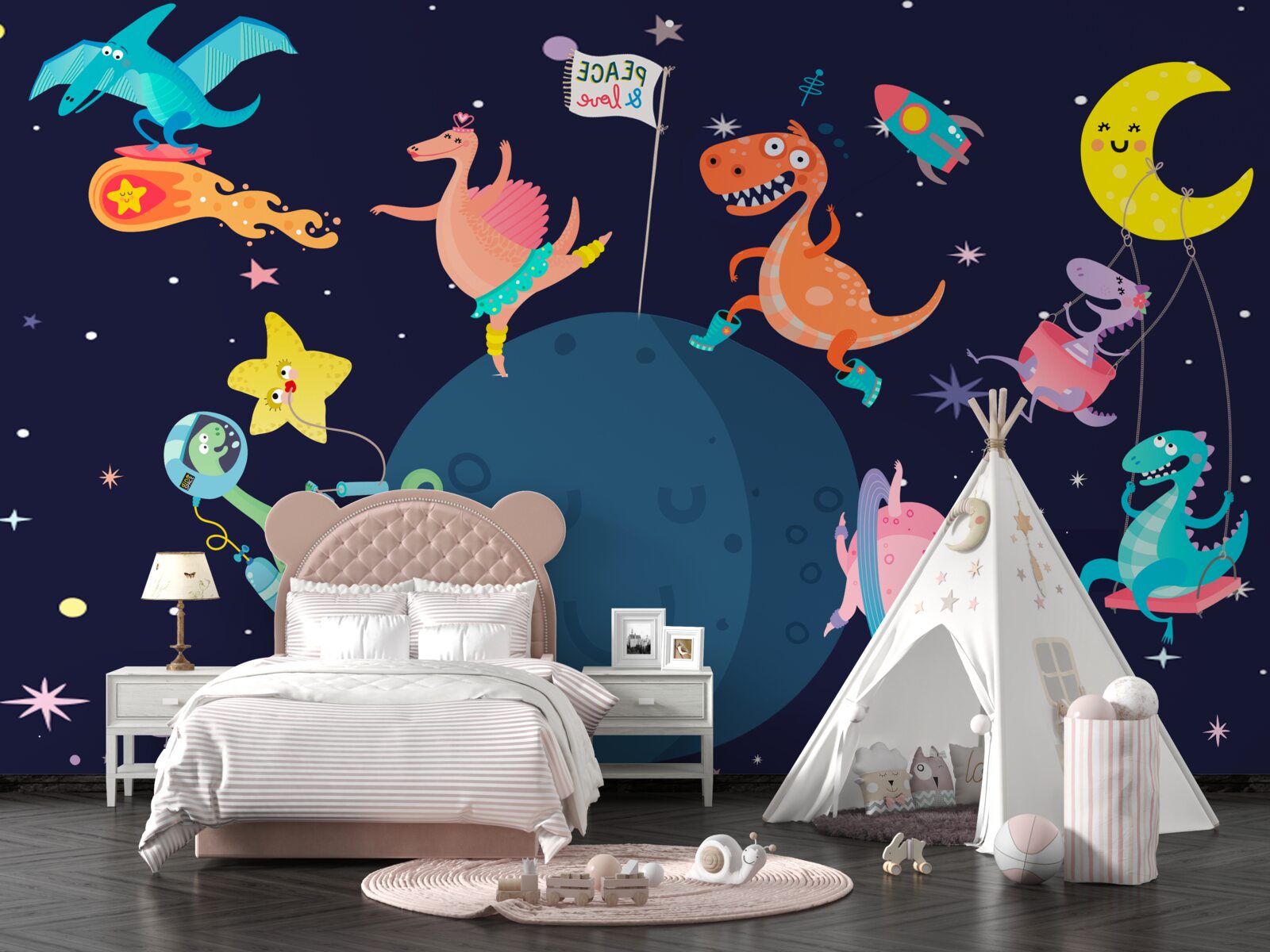 Papier peint dinosaures de l'espace