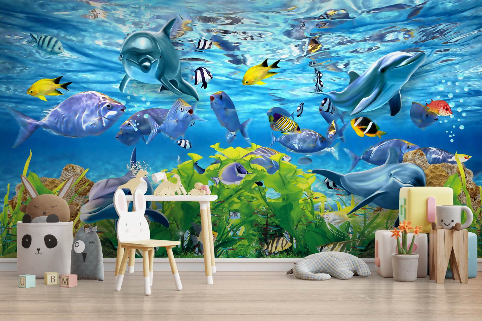 Papier peint un monde sous-marin dynamique