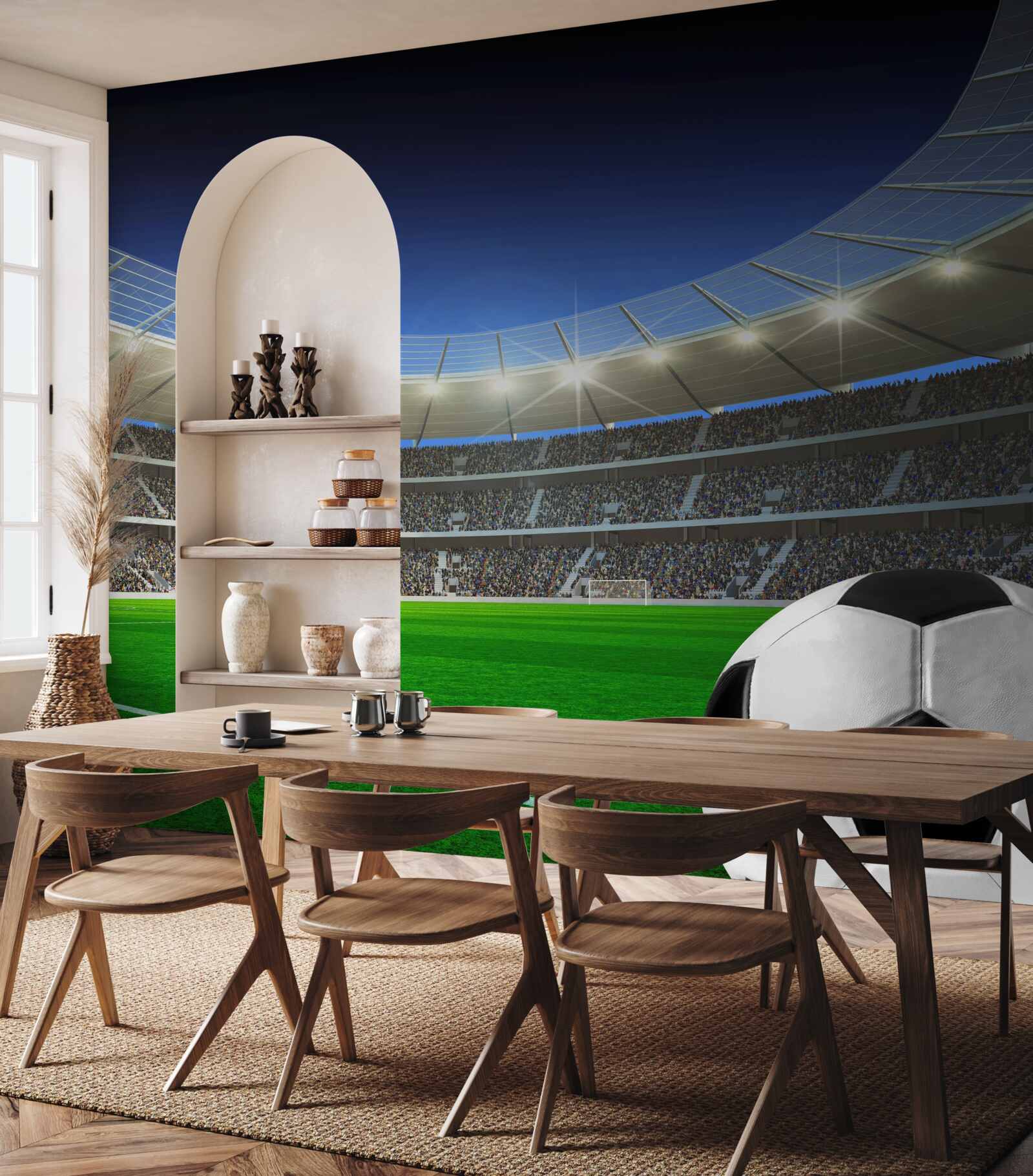 Papier peint stade de football et football