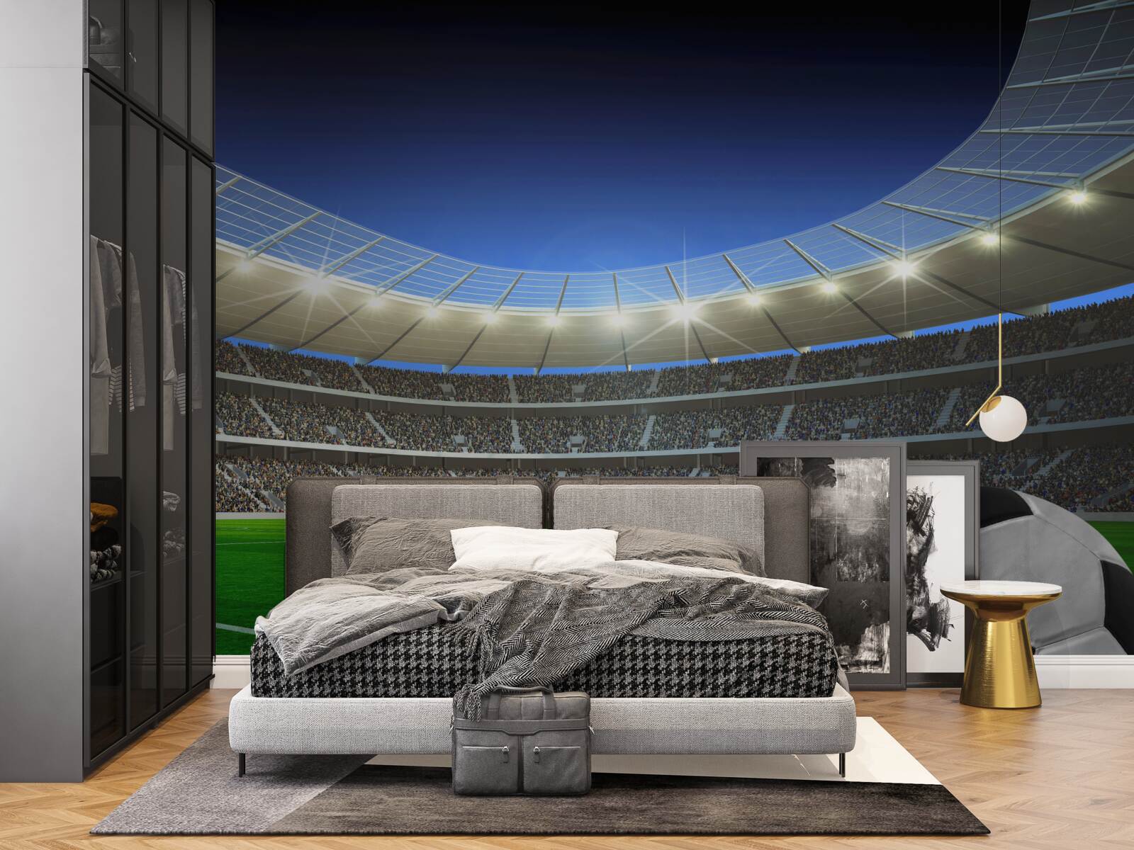 Papier peint stade de football et football