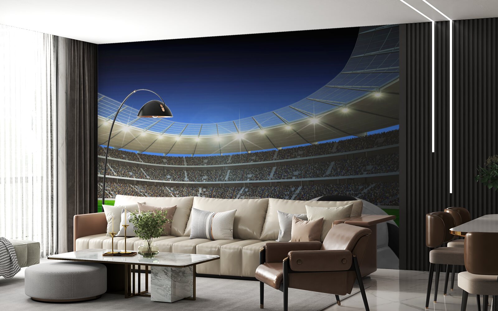 Papier peint stade de football et football