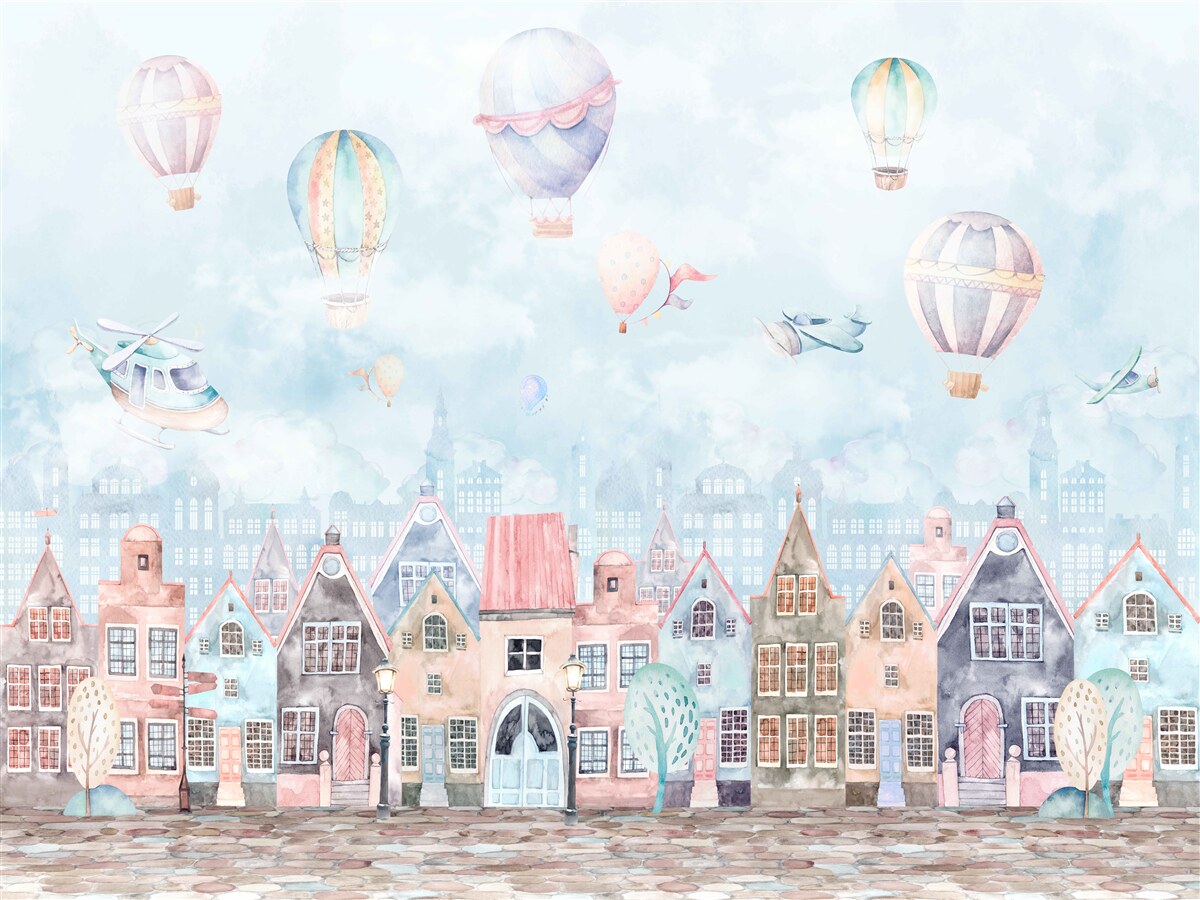 Papier peint la ville semble avoir été peinte à l'aquarelle