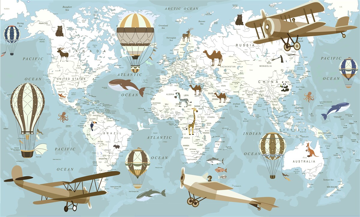 Papier peint carte du monde