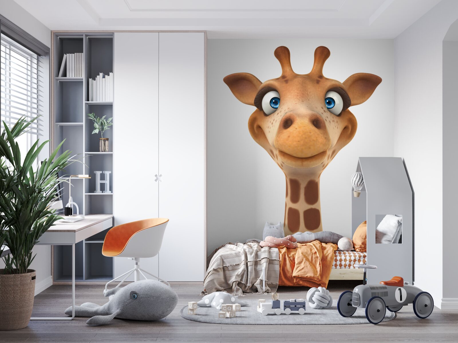 Papier peint girafe heureuse