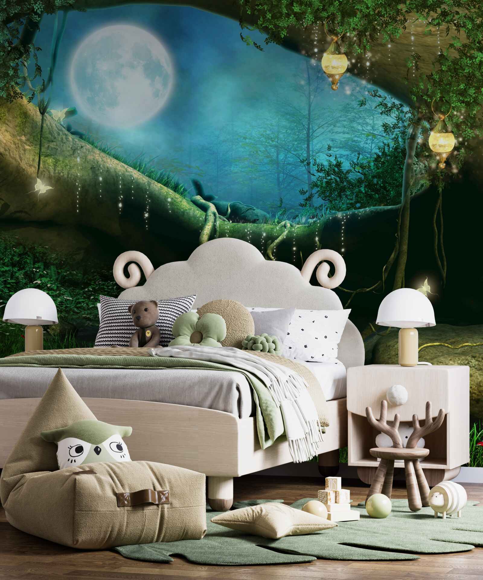 Papier peint forêt de contes de fées