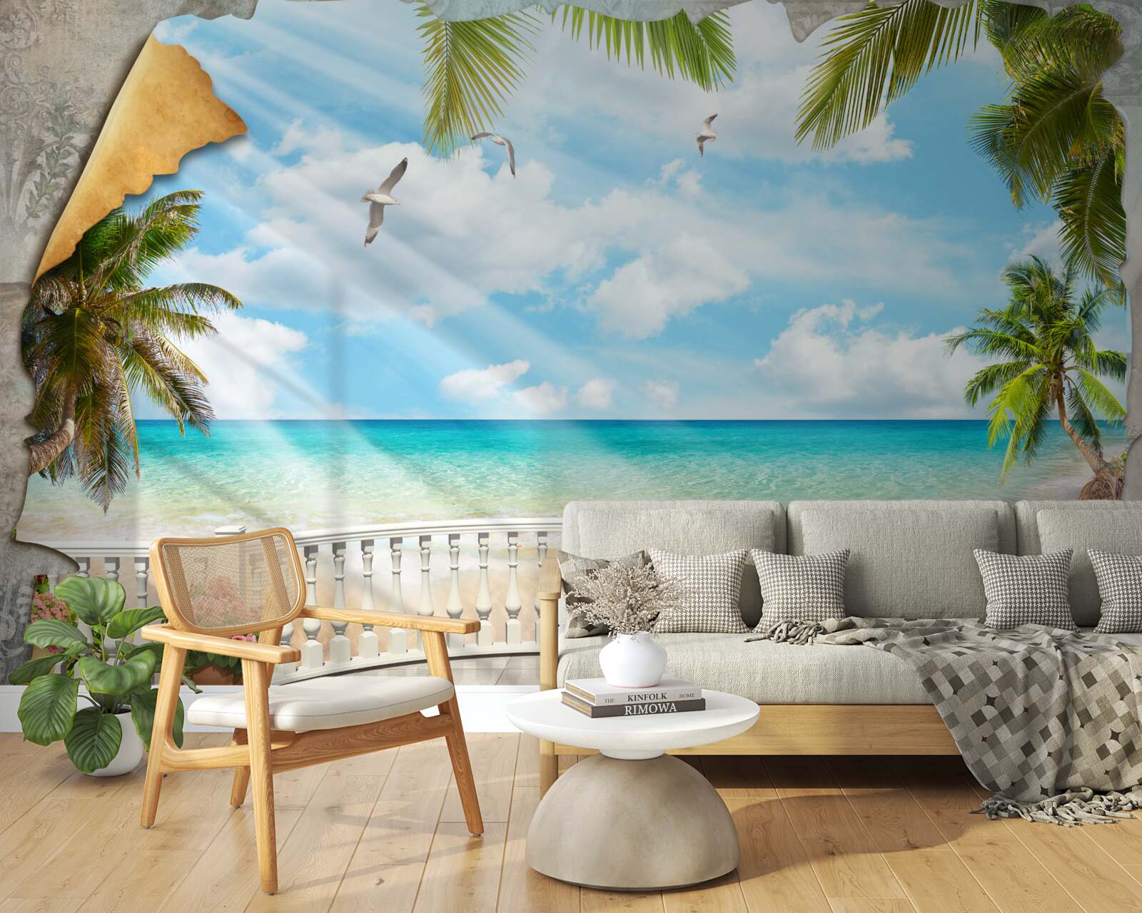 Papier peint vue pittoresque sur la mer en été
