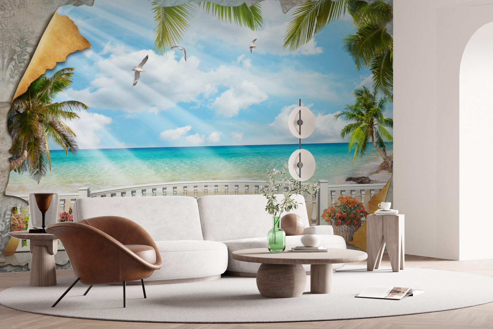 Papier peint vue pittoresque sur la mer en été